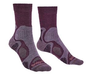 Bridgedale Womens Hike Lightweight T2 Merino Walking Socks - Plum