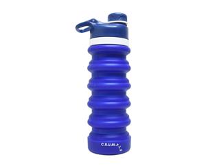 CRUMPLE Midnight Surf Collapsible Water/Smoothie Drink Bottle 550ml Blue