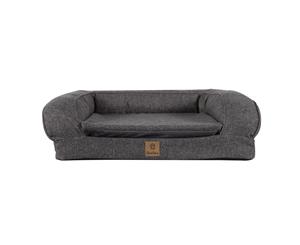 Charlie's Bolster Pet Sofa Lounge Faux Linen Grey Large -100*62*6+15CM