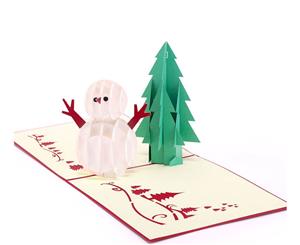 Christmas Tree & Snowman Pop Up Greeting Card