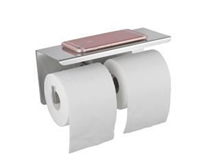 Chrome Double Toilet Paper Holder with Cover