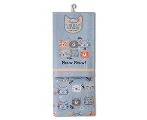 Cooksmart Pack of 2 Tea Towels Meow Meow