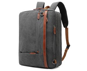 CoolBELL Convertible Backpack 17.3 Inch Laptop Business Briefcase-Canvas Grey