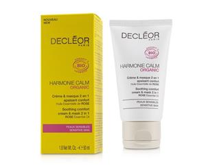 Decleor Harmonie Calm Organic Soothing Comfort Cream & Mask 2 In 1 For Sensitive Skin 50ml/1.8oz