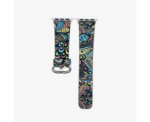 Desginer Art PU Leather Apple Watch Band - Green