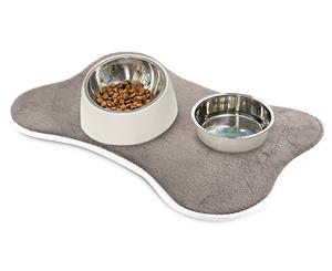 Dudley's 51x36cm Ultra Absorbent Pet Bowl Placemat - Brown