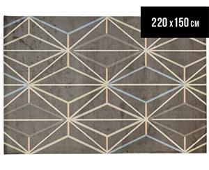 Emerald City 220x150cm Satum Soft Acrylic Digital Print Rug - Taupe