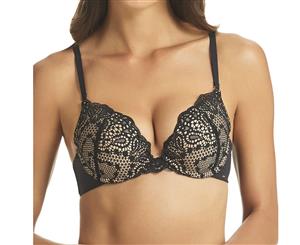 Fine Lines Women's Silhouette Push Up Bra - Black/Nude