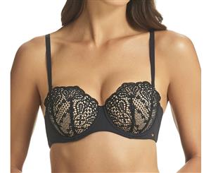 Fine Lines Women's Silhouette Strapless Convertible Bra - Black/Nude