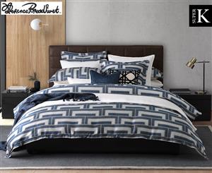 Florence Broadhurst Super King Quilt Cover Set - Steps Navy