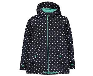 Gelert Kids Coast Waterproof Jacket Coat Top Junior - Navy Polka Dot