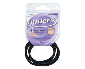 Gliders Metal Free Ponytail Holders Black - 4pc