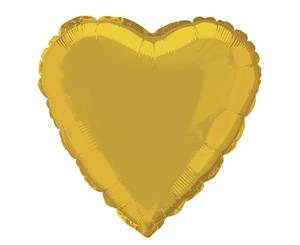 Gold Heart 45cm Foil Balloon Packaged