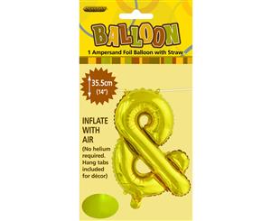 Gold & Alphabet Foil Balloon 35cm