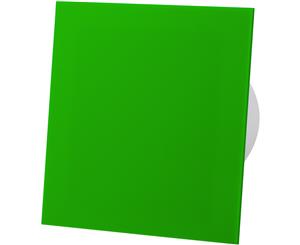 Green Acrylic Glass Front Panel 100mm Timer Extractor Fan for Wall Ceiling Ventilation