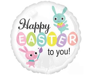 Happy Easter to You Paint Brush Bunnies 45cm Foil Balloon