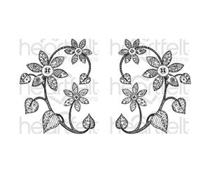 Heartfelt Creations Cling Rubber Stamp Set Patchwork Daisy