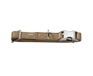 Hunter Capri Pearl Alu-Strong Leather Dog Collar Clasp Buckle - Stone