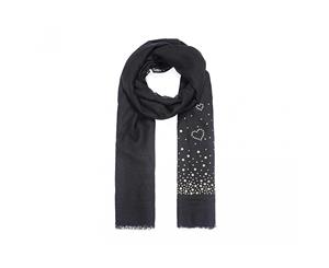 Intrigue Womens/Ladies Heart Sequin Scarf (Black) - JW443