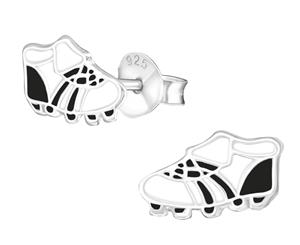 Kids Sterling Silver Football Soccer Shoes Stud Earrings