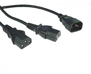 Konix 2.1M IEC C14 To 2 x IEC C13 Cable