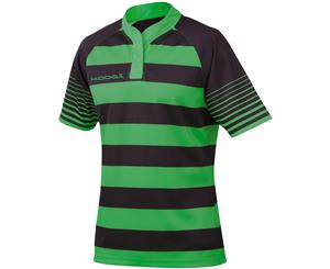 Kooga Mens Touchline Hooped Match Rugby Shirt (Black / Emerald Green) - RW3327