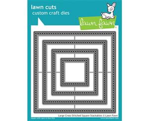 Lawn Fawn Cuts Large Cross Stitched Square Stackables Dies LF1182