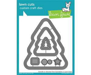 Lawn Fawn Cuts Outside In Stitched Christmas Tree Stackables Die LF1797