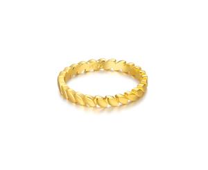 Leaf Link Stackable Ring Gold Plated