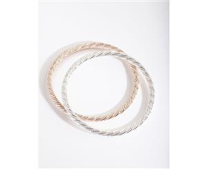 Lovisa Mixed Metal Rope Bangle Pack