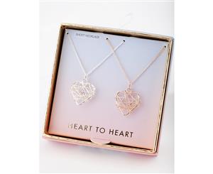 Lovisa Mixed Metal Wire Heart Necklace Gift Box