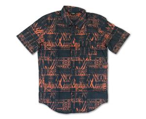 Lrg Sepik Short Sleeve Woven Shirt Navy - Grey