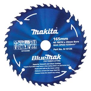 Makita 165mm 40T TCT Circular Saw Blade for Wood Cutting - BLUEMAK