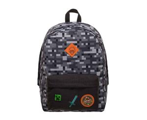 Minecraft Backpack Bag Explorer Blocks Logo Official Gamer Camo - Grey