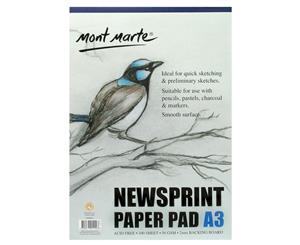 Mont Marte Newsprint Paper Pad A3 50gsm 100 Sheet