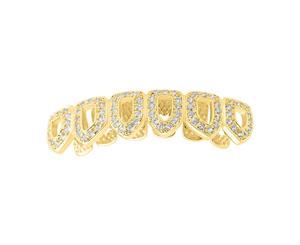 One size fits all Bottom Grillz - CUBIC ZIRCONIA open gold - Gold