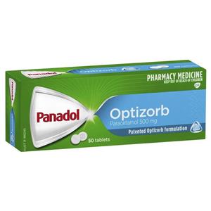 Panadol with Optizorb Paracetamol Pain Relief Tablets 500mg 50