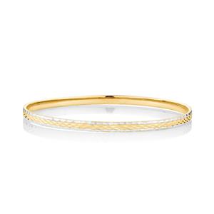 Patterned Bangle in 10ct Yellow & White Gold