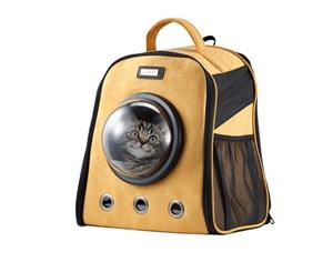 Petscene Cat Bubble Backpack Pet Carrier Kitten Puppy Travel Bag Orange