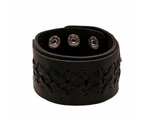 Popular Jewelry Punk Wide Leather Bracelet Charms Hand Braided Cowhide Bracelet Hand for Men