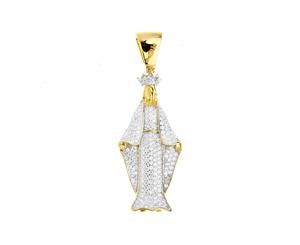 Premium Bling - 925 Sterling Silver Holy Maria Pendant gold - Gold