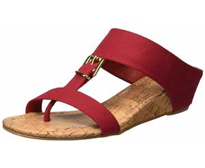 Rampage Women's Senorita Cork Demi-Wedge T-Strap Thong Sandal