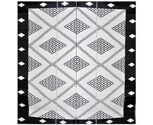 Recycled Plastic Outdoor Rug 270x270 CM Troy Black and Cream