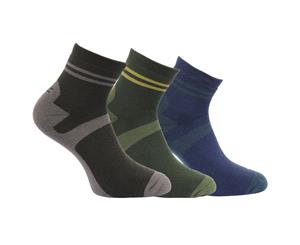 Regatta Great Outdoors Mens Active Lifestyle Walking Socks (Pack Of 3) (Raven/Bayleaf/Navy) - RG791