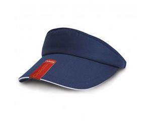 Result Headwear Unisex Herringbone Sun Visor (Navy/White) - PC2301