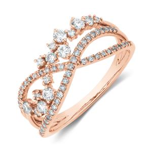 Ring with 0.50 Carat TW of Diamonds in 10ct Rose Gold