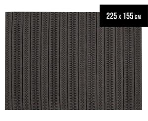 Rug Culture 225x155cm Hand Woven Flatweave Rug - Charcoal