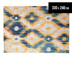 Rug Culture 330x240cm Power Loomed Modern Ikat Rug - Blue