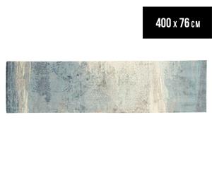 Rug Culture 400x76cm Modern Digital Print Runner Rug - Blue