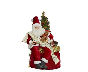 Santa on Sack w/Lights 105cm Tall